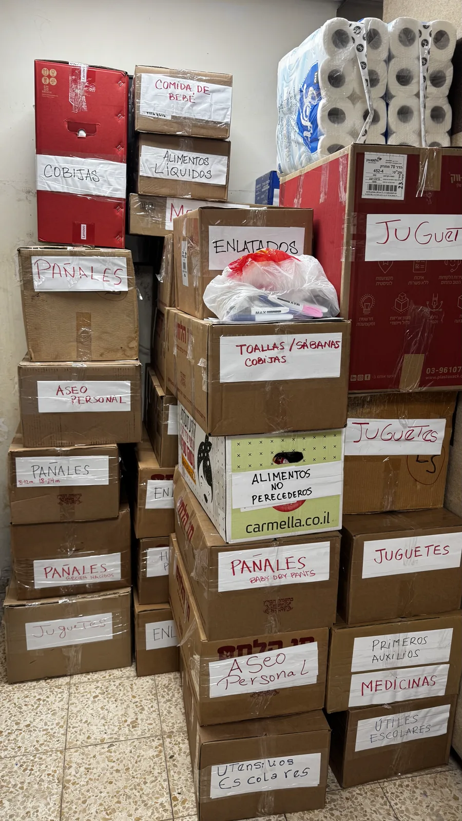 Ayuda humanitaria clasificada y organizada